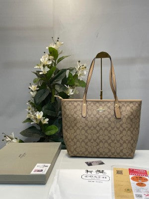 AOC Beige Colour With CC Monogram Print Ladies Tote Bag With Box 55398