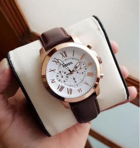 Sof Brown Strap White Dial Chrono Watch For Men 988599