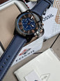 Sof Blue Strap Black Dial Chrono Watch For Men 988602