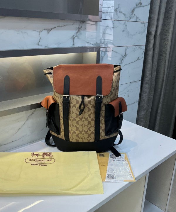 AOC COA Tan Beige CC Print Black Unisex Backpack 62407