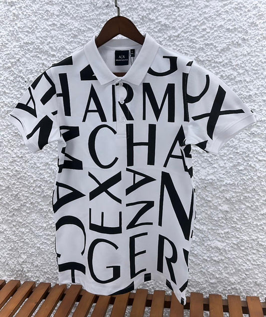 MRA White Colour With Texted Print Collar Tshirt 56402
