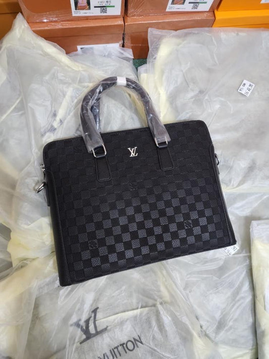 UOL LOU Black Check With Multiple Zipper Laptop Bag LG205-5#
