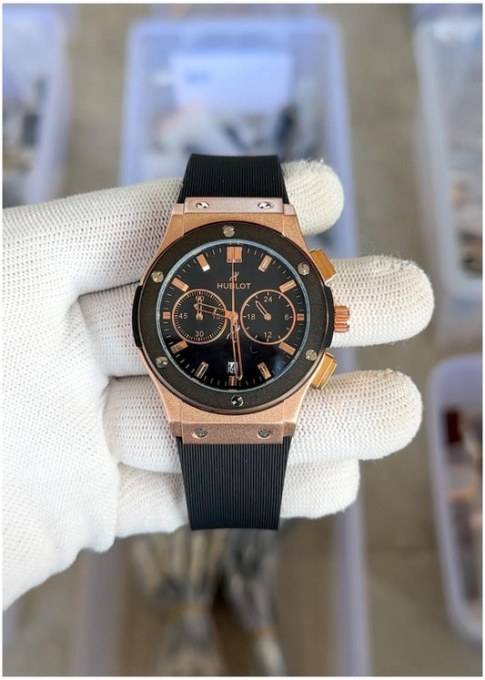 Buh Black Copper Strap Watch For Men 400294