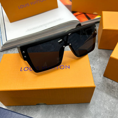 UOL Black Frame Black Shade Premium Quality Unisex Sunglass SUN074