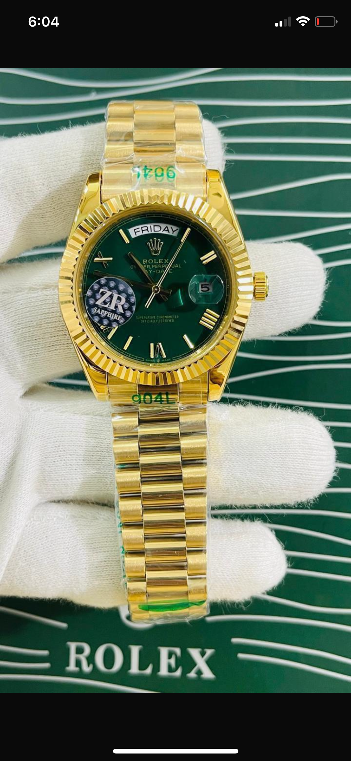 Lor Golden Chain Green Dial Premium Quality Japanese Machinery Automatic Men's Watch 989810
