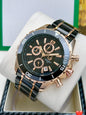 EUG Black Ceramic Copper Chain Copper Black Dial Chronograph Working Premium Quality Men’s Watch 989833