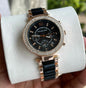 Cim Copper Black Chain Black Dial Studed Chronograph Working Ladies Watch 989842