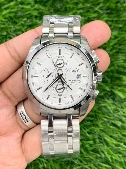 Sit Silver Chain White Dial Chrono Working Men’s Watch 987961