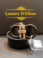 Ref Fer Black Strap Silver Black Buckle Men’s Belt 64659
