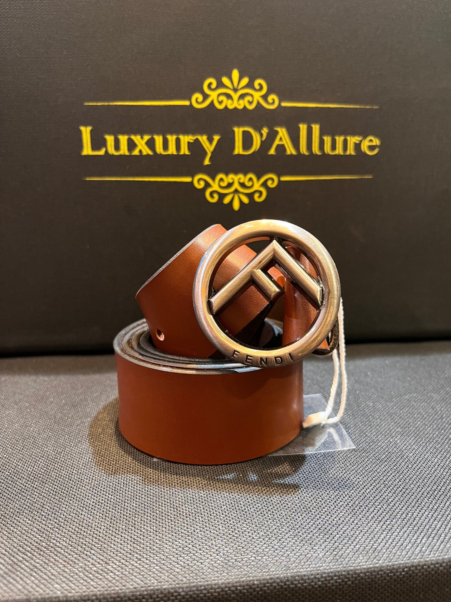 Nef Fen Brown Strap Silver Graise Buckle Men’s Belt 64645