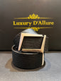 Lav Cal Black Strap Silver Graise Buckle Men’s Belt 64639