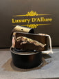 Gaj Jag Black Strap Silver Buckle Men’s Belt 64644