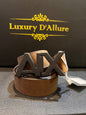 Xia Mra Brown Strap Black Mat Buckle Men’s Belt 64638