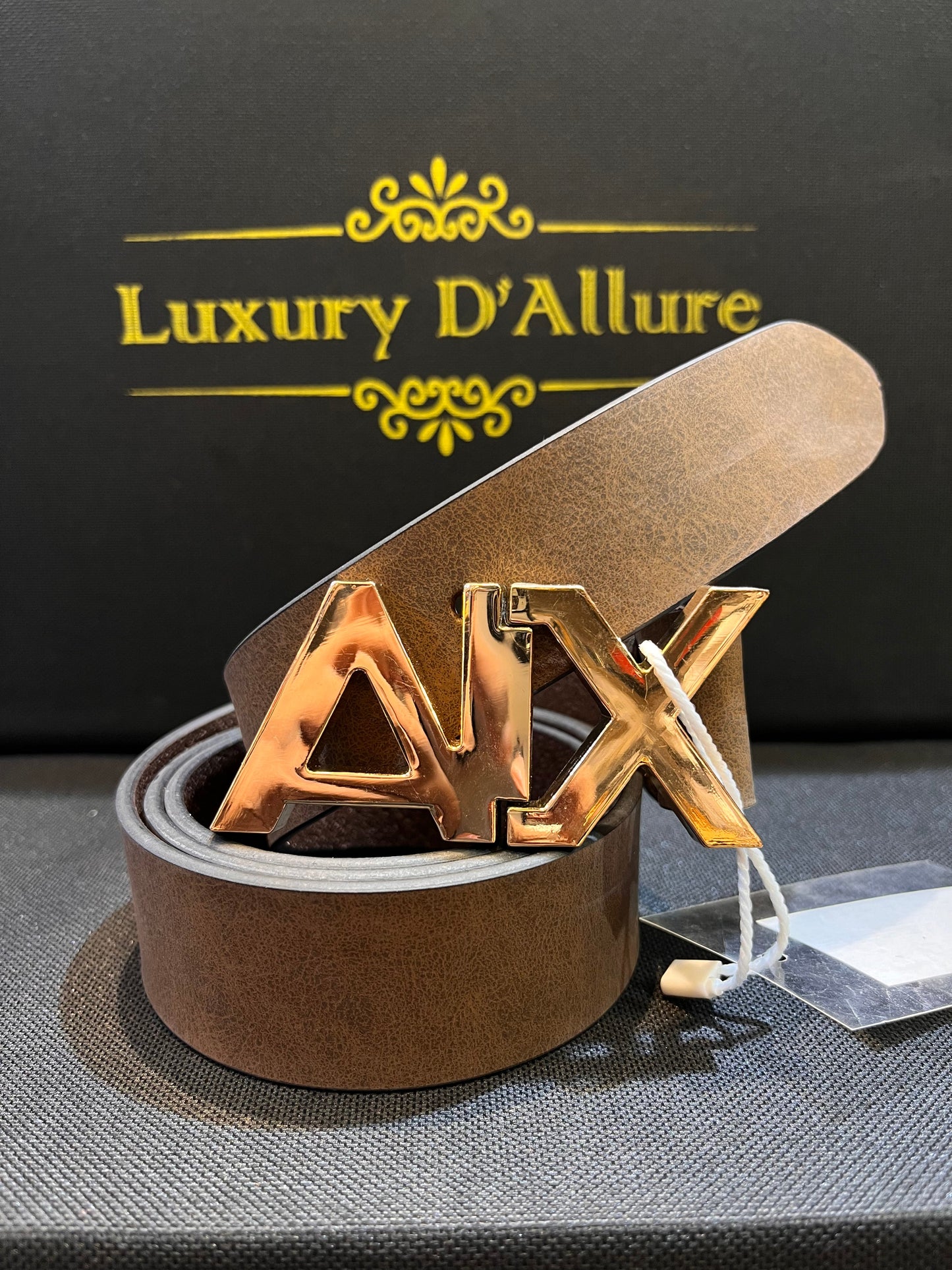 Xia Mra Brown Strap Gold Buckle Men’s Belt 64637