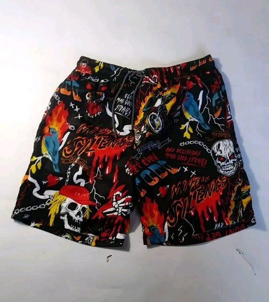 REASON Multi Colour Printed Colour Unisex Shorts 987022