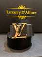 Vl Black Strap Gold Buckle Men’s Belt 64636