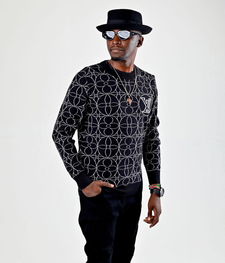 UOL Imported Sweater Black Colour Flower Pattern 989929