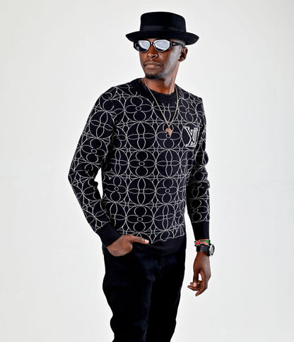 UOL Imported Sweater Black Colour Flower Pattern 989929