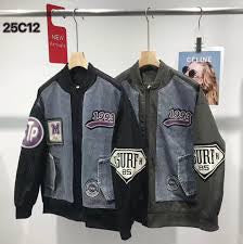 GO REIAX BSW Black Colour Patch Work Unisex Bomber Jacket 20382
