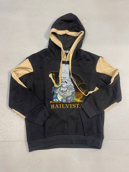 BAIL VISTA Imported Black & Brown Colour With Panda Embroidery Premium Quality Hoodie R2610880