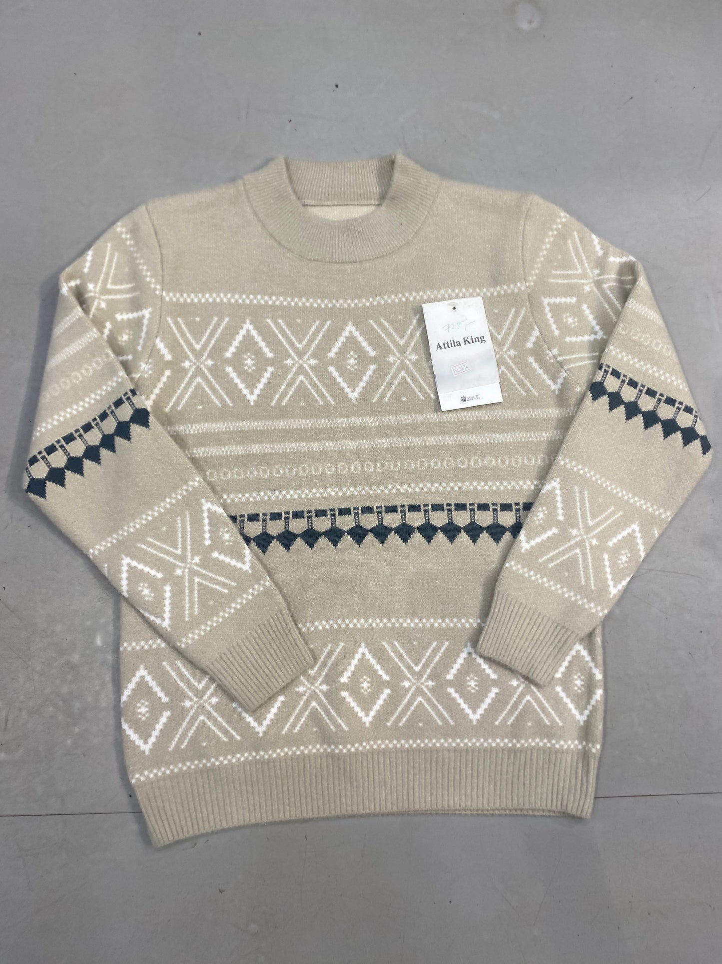 ATTILA KING Imported Cream Colour Premium  Quality Sweatshirt 3474