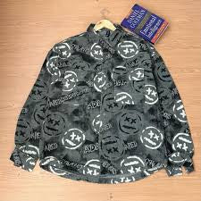 DIKE.F.S Shacket Scary Emoji Print Respectful Adam Print Premium Quality 8817