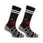 PAPA SOCKS Black Colour Red & Blue Face Print Premium Quality Full Unisex Socks 989957