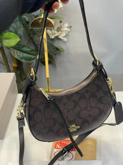 AOC COA Black & Brown Colour Premium Quality Ladies Sling Bag With Box 2721