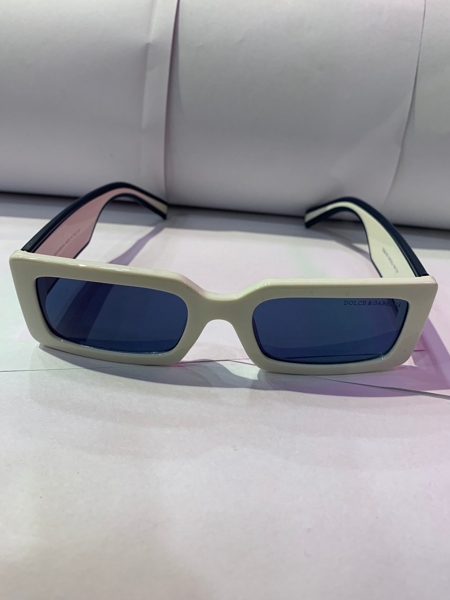 LOD White Frame Blue Shade Unisex Sunglasses DG6187 50 22 140 C4