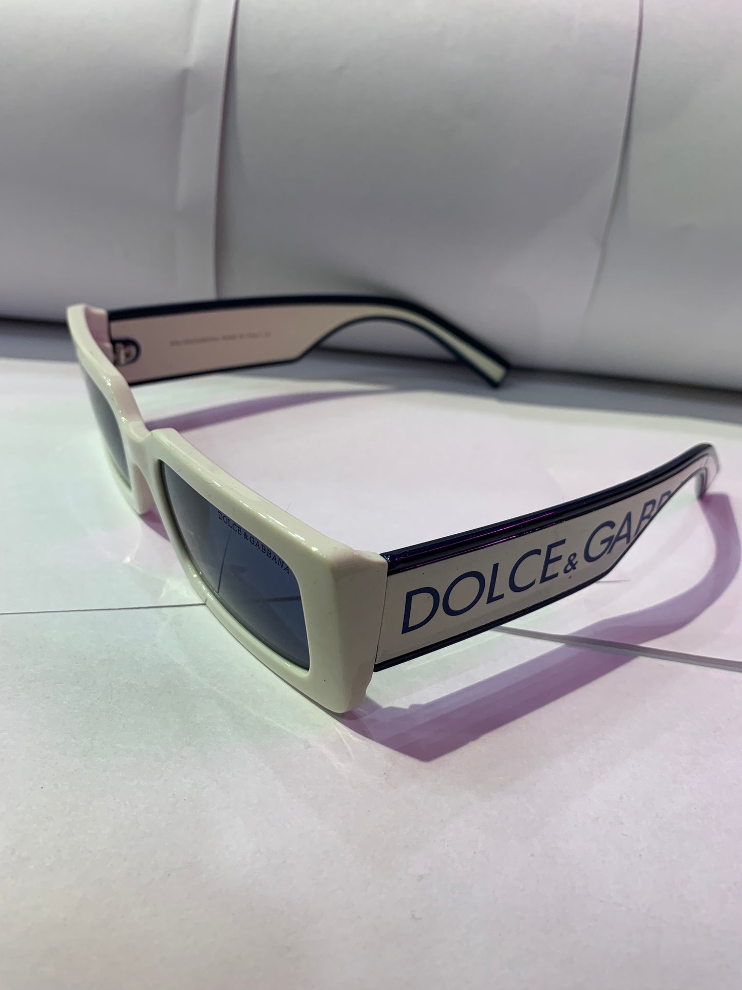 LOD White Frame Blue Shade Unisex Sunglasses DG6187 50 22 140 C4