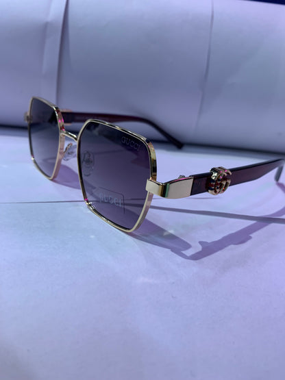 CUG Gold Brown Frame Brown Shade Unisex Branded Sunglasses ZT3318 58 19 136