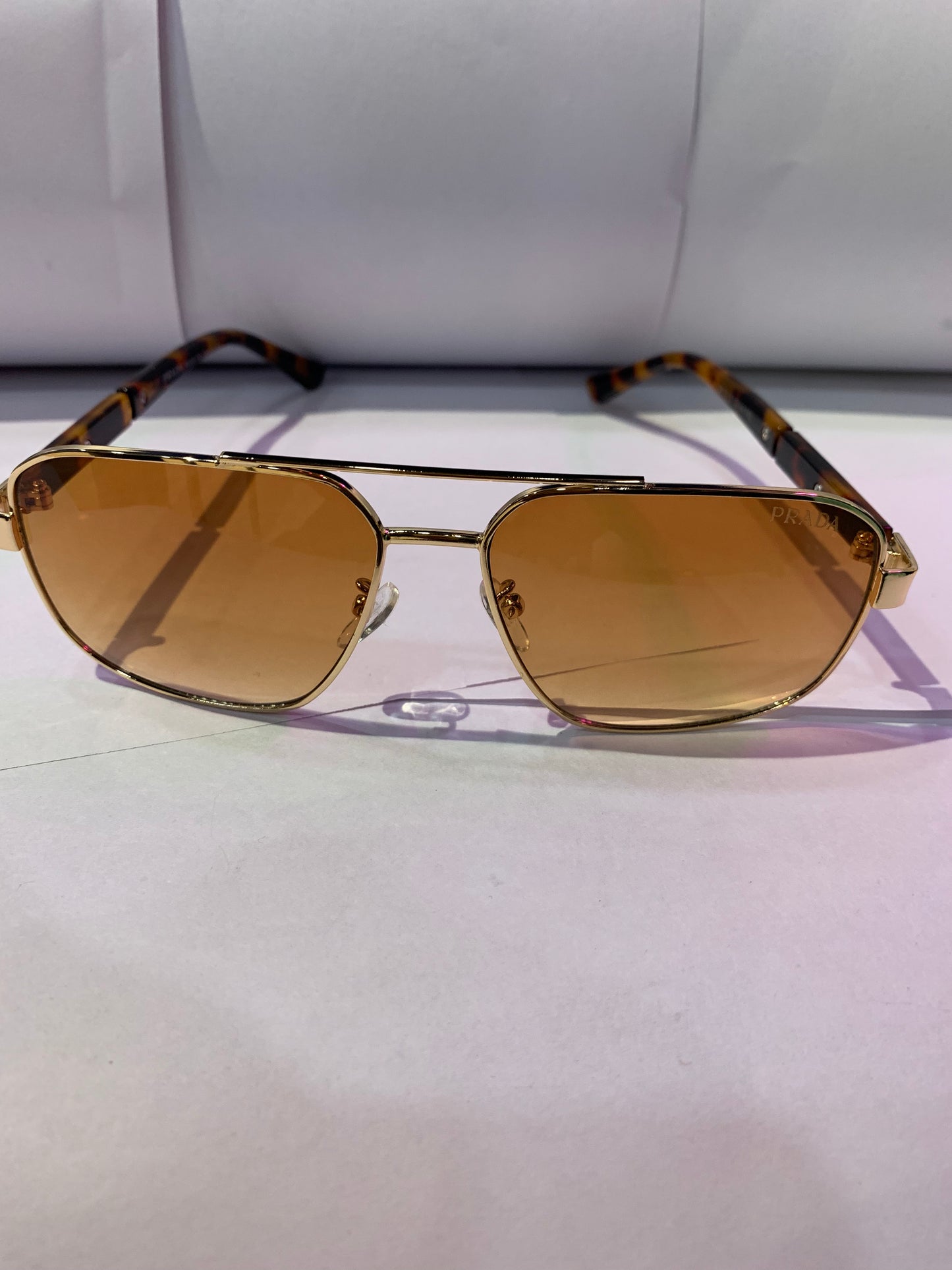 ARP Gold Leopard Frame Tan Shade Unisex Sunglass 2819 61 14 142