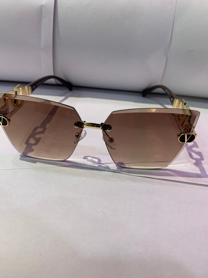 LAV Frameless Brown Shade Golden Brown Stick Unisex Sunglass 58045 60 14 145