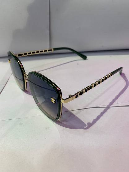 AHC Green Gold Frame Green Transy Shade Unisex Branded Sunglasses SUN2026