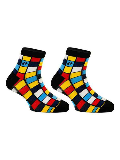 PAPA SOCKS MultiColour With Box Print Premium Quality Full Unisex Socks 990007