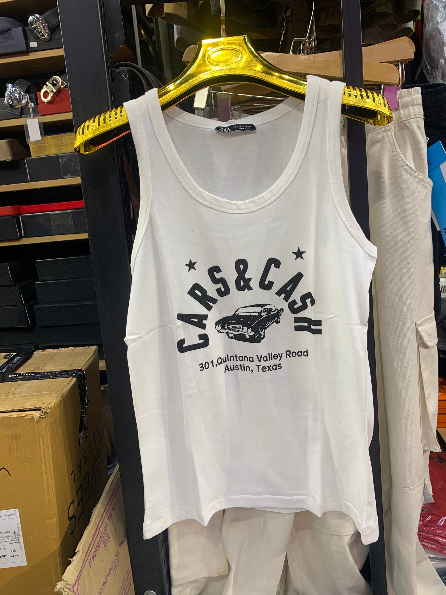 Raz Cars & Cash White Colour Printed Tank Top 988700
