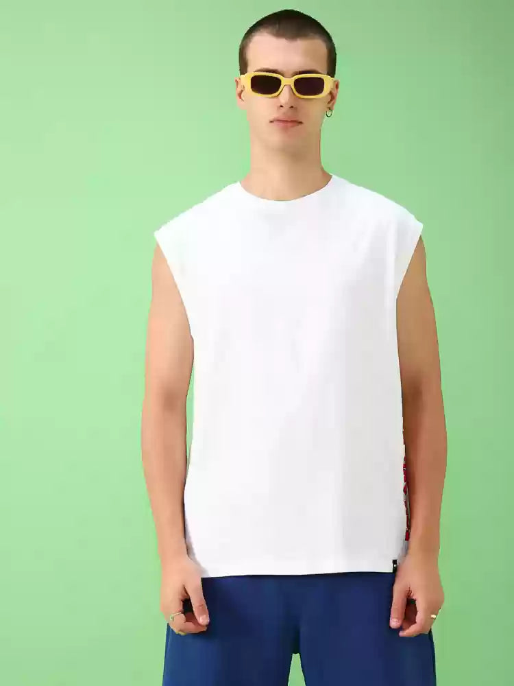 Raz Plane White Colour Tank Top 988703