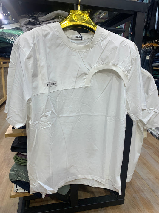 H&S Fashion White Colour High Quality Men’s T-Shirt 63036