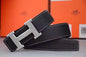 REH Silver Buckle Black Strap Imported Italian Leather Men’s Belts 988738