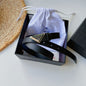 ARP Silver Buckle Black Strap Imported Italian Leather Men’s Belts 988743