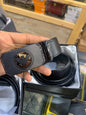 MRA Black Buckle Black Strap Autolock Imported Italian Leather Men’s Belts 988761