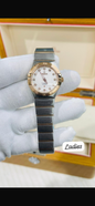 EMO Silver Copper Chain Copper Ring Stud White Dial Premium Quality Ladies Watch 990296
