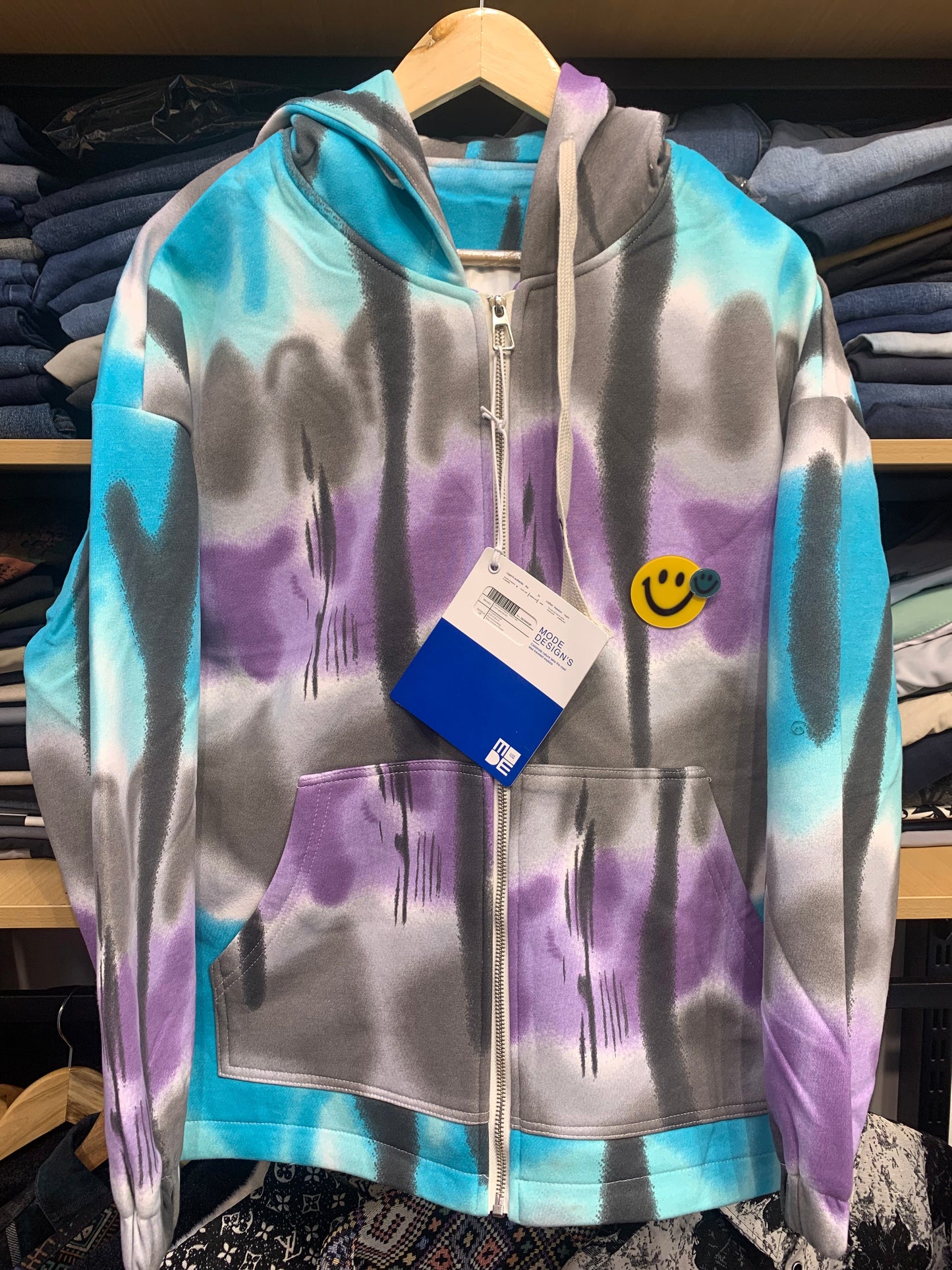 MODE DESIGN Multiple Color With Smoke Print Premium Quality Hoodie  3398