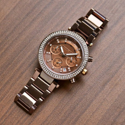 CIM Dark Copper Chain Brown Dial Ladies Watch 919313