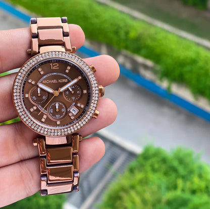 CIM Dark Copper Chain Brown Dial Ladies Watch 919313