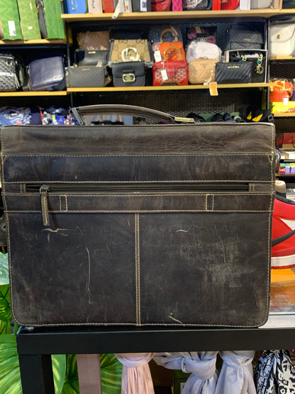 Gray Colour Genuine Leather Heavy Quality Unisex Laptop Bag 988005