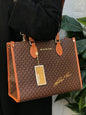 CIM MIC KM Print Brown Colour Ladies Tote Bag 10288