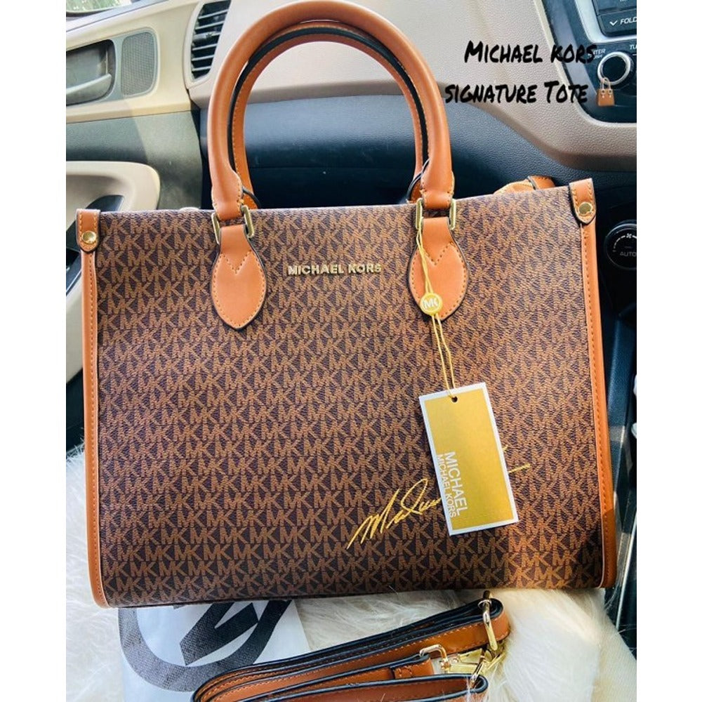 CIM MIC KM Print Brown Colour Ladies Tote Bag 10288