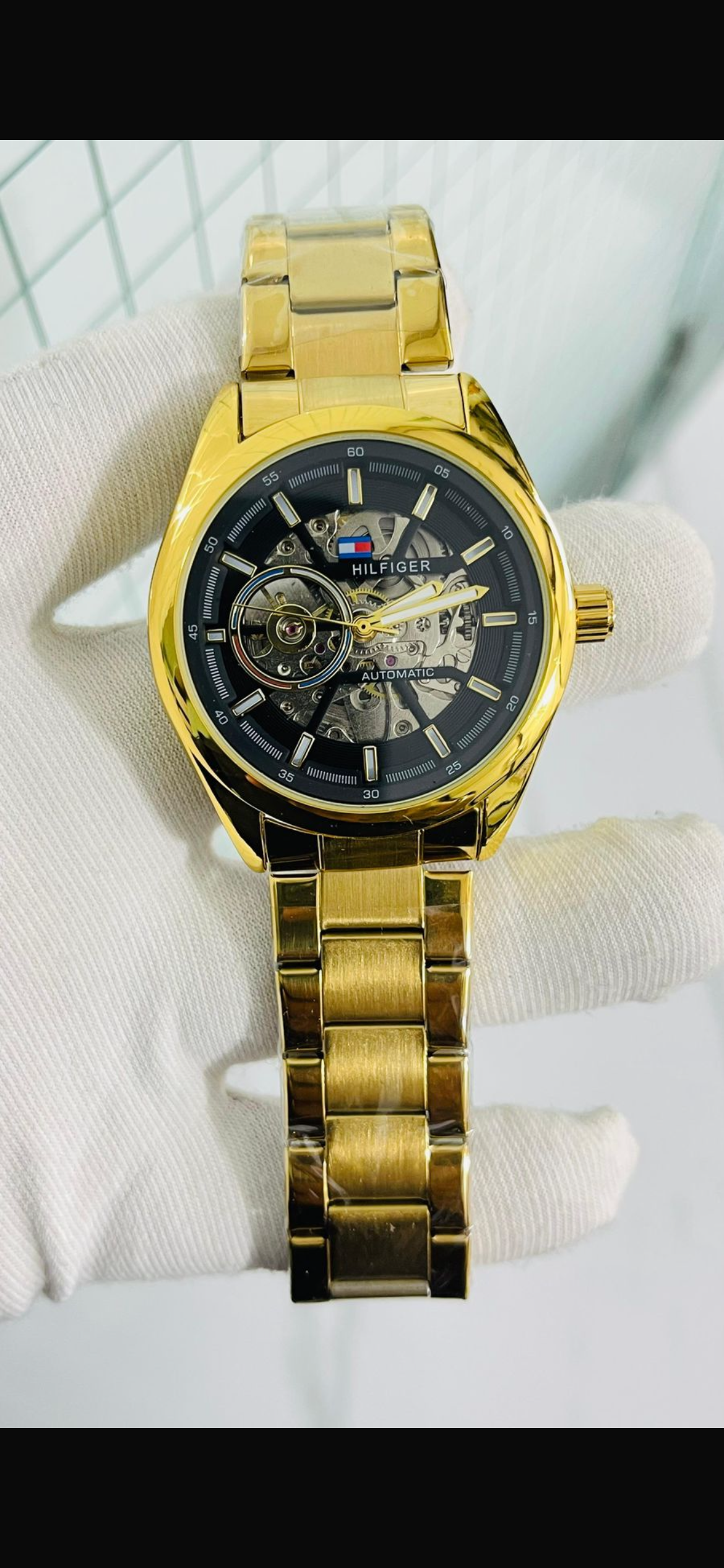 Mot Golden Chain Golden Ring Black Dial Automatic Men Watch 990341