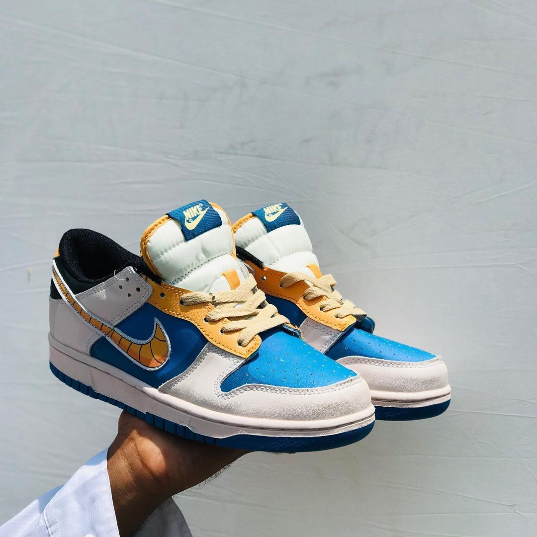 KIN NIK DBZ Adition Blue White Colour Yellow Tick Low Dunk Sneakers Shoe 1503100